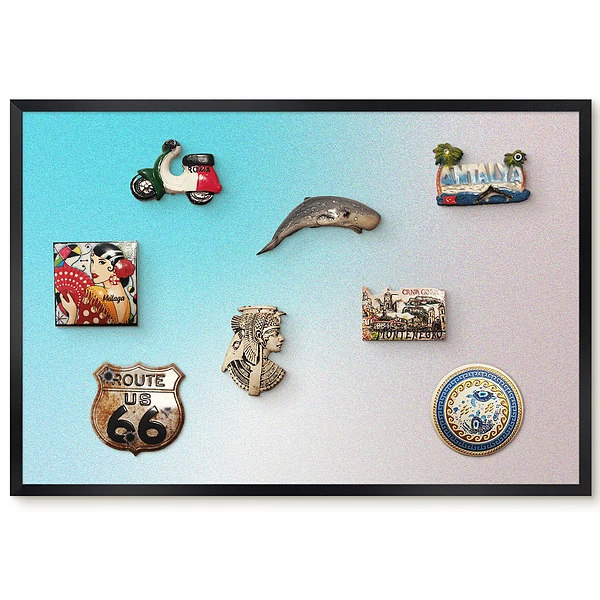 Tableau magnétique pour collection d'aimants aux couleurs pastel apaisantes