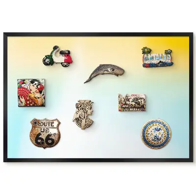 Tableau magnétique décoratif avec cadre motif dégradés pastel