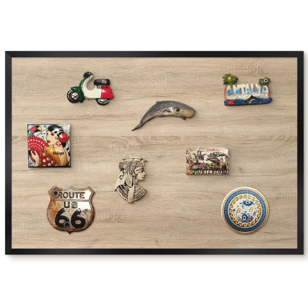 Tableau magnétique motif bois beige