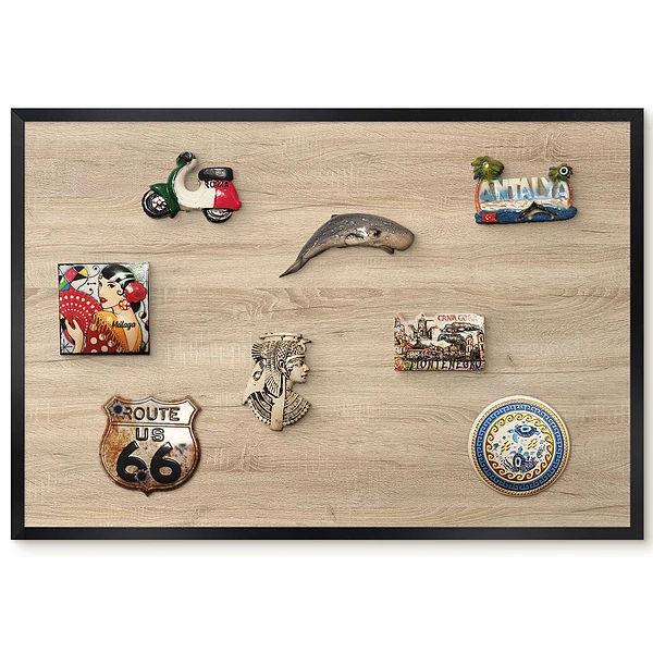Tableau magnétique motif bois beige