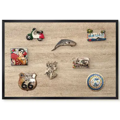 Tableau magnétique motif bois beige