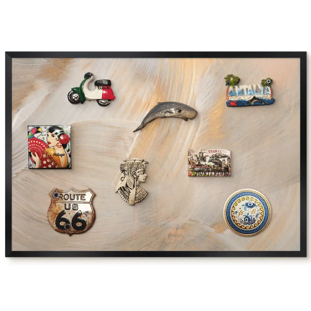 Tableau magnétique décoratif avec cadre Un jeu subtil de nuances et de mouvements de pinceau