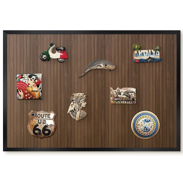 Tableau magnétique décoratif avec cadre en bois naturel