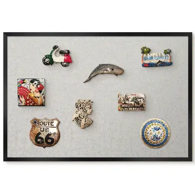 Tableau magnétique décoratif avec cadre motif végétal aux couleurs vives