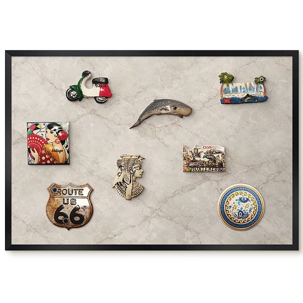 Tableau magnétique décoratif avec cadre motif marbré élégant