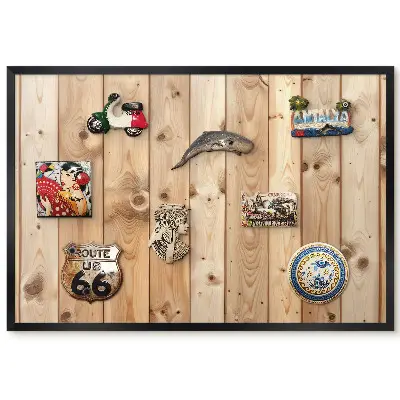 Tableau magnétique en bois au grain apparent
