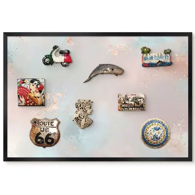 Tableau magnétique pour collection d'aimants motif taches pastel et flous délicats