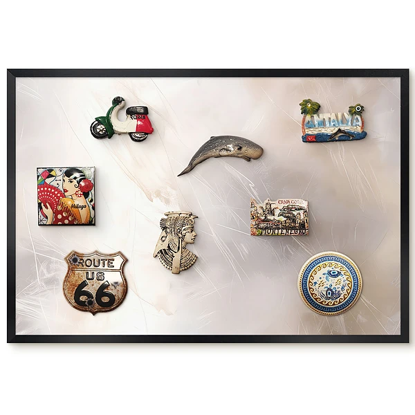 Tableau magnétique décoratif avec cadre motif délicat et éthéré