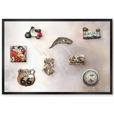 Tableau magnétique décoratif avec cadre motif délicat et éthéré
