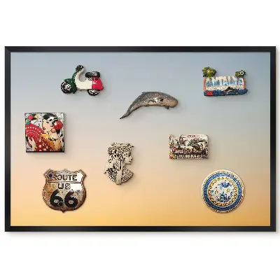 Tableau magnétique avec dégradé subtil de teintes chaudes pour collection d'aimants