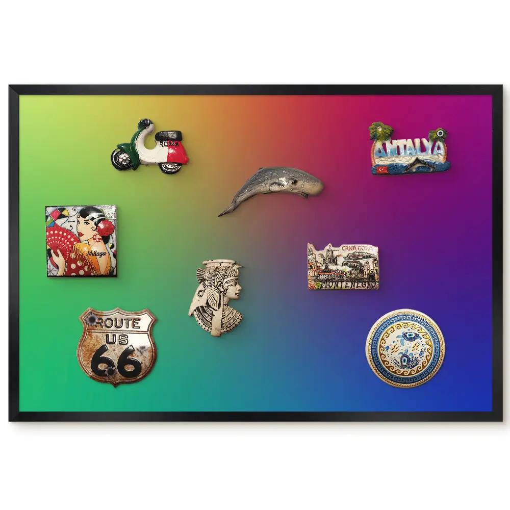 Tableau magnétique pour aimants motif dégradé arc-en-ciel
