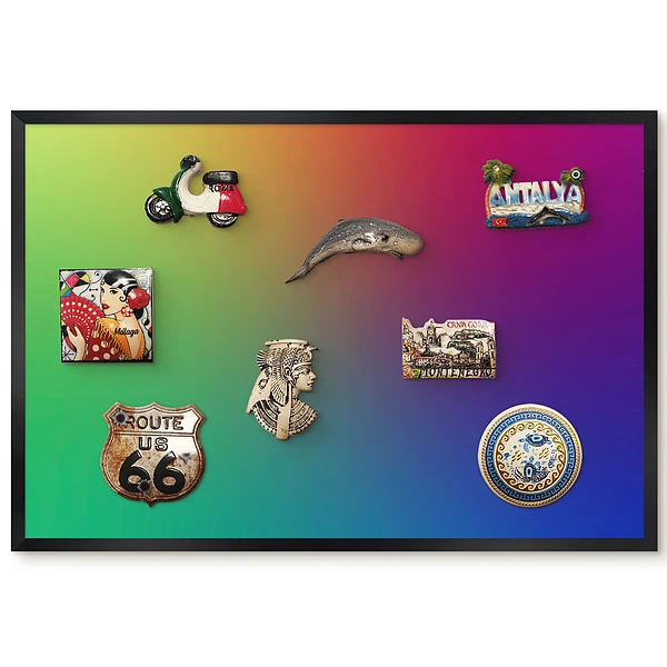 Tableau magnétique pour aimants motif dégradé arc-en-ciel