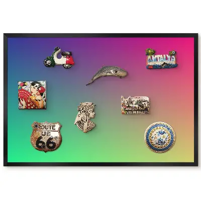 Tableau magnétique décoratif avec cadre Transitions de couleurs arc-en-ciel éclatantes