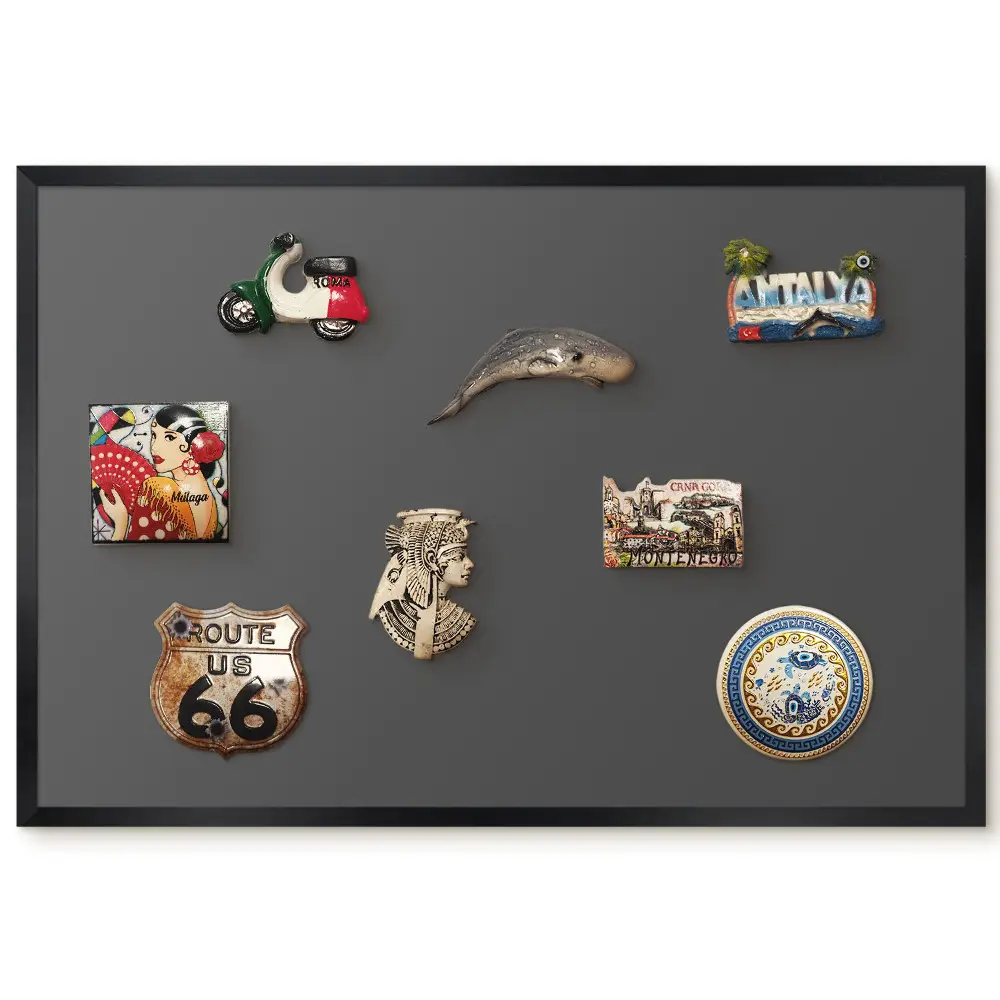 Tableau pour collection d'aimants minimaliste gris foncé
