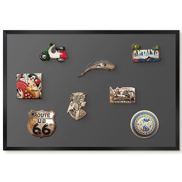 Tableau pour collection d'aimants minimaliste gris foncé