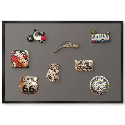 Tableau magnétique décoratif avec cadre fond uni minimaliste gris foncé