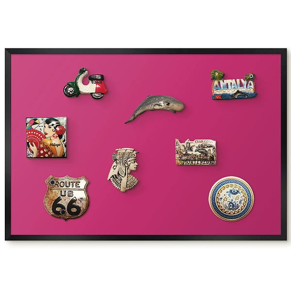 Tableau magnétique décoratif cadre minimaliste fuchsia profond