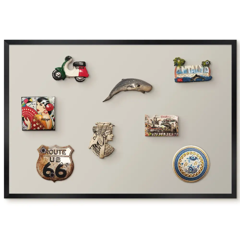 Tableau magnétique décoratif avec cadre couleur crème