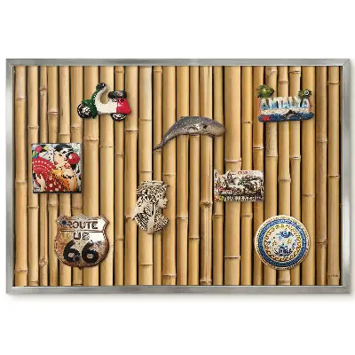 Panneau pour aimants souvenirs style pousses de bambou verticales dans des tons chauds