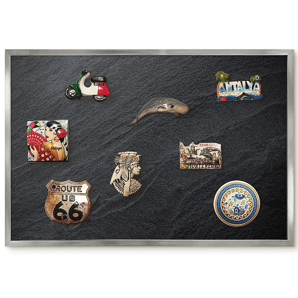 Panneau pour aimants souvenirs avec effet texture pierre grise pour intérieurs modernes