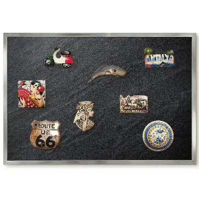Panneau pour aimants souvenirs avec effet texture pierre grise pour intérieurs modernes