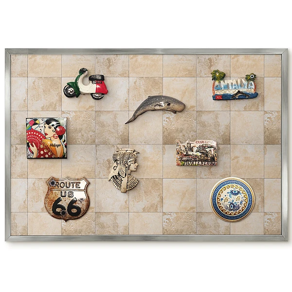 Panneau pour aimants souvenirs avec motif naturel aux nuances de beige et de brun