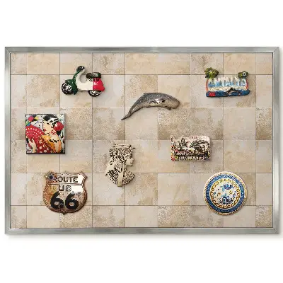 Panneau pour aimants souvenirs avec motif naturel aux nuances de beige et de brun