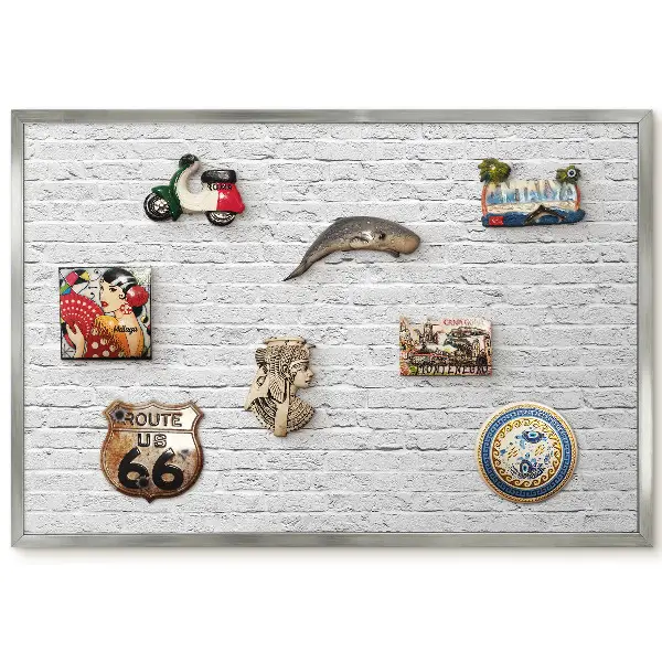 Panneau pour aimants souvenirs motif briques blanches