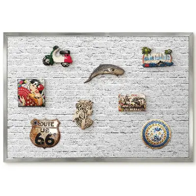 Panneau pour aimants souvenirs motif briques blanches