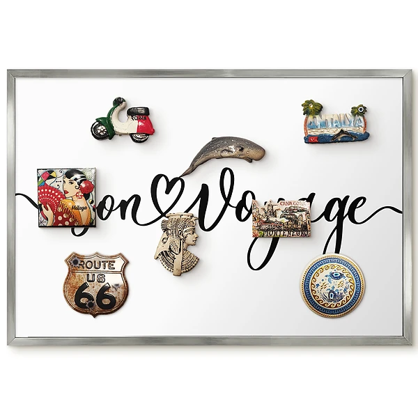 Panneau décoratif pour aimants souvenirs avec inscription élégante et motif de cœur