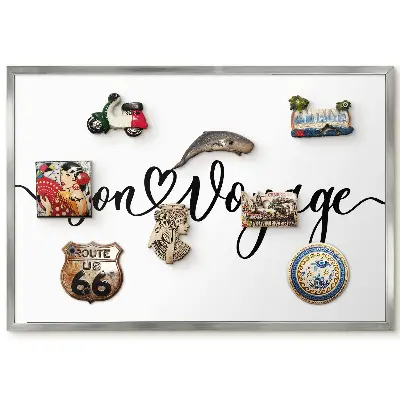 Panneau décoratif pour aimants souvenirs avec inscription élégante et motif de cœur
