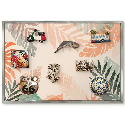 Panneau pour aimants souvenirs aux motifs de feuilles aux couleurs pastel chaudes