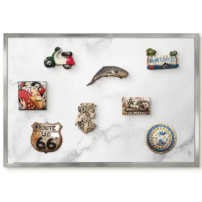 Panneau pour aimants souvenirs motif marbré gris et blanc