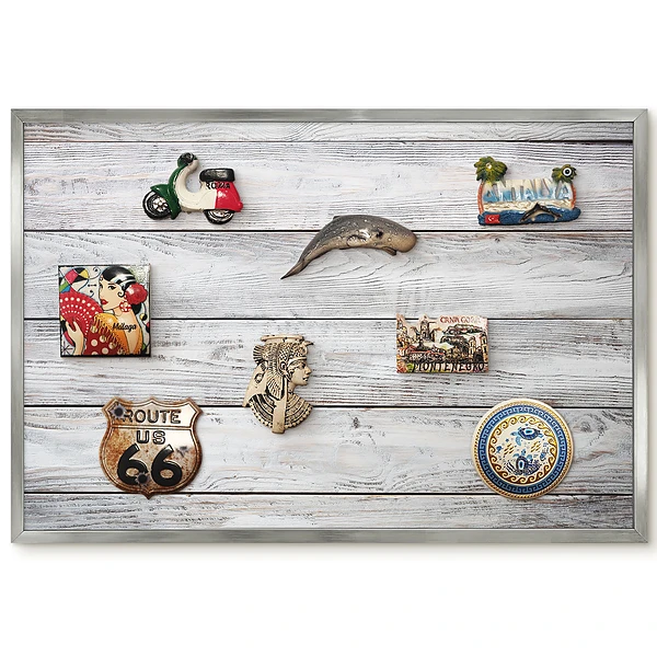 Tableau magnétique avec cadre motif planches en bois au grain délicat