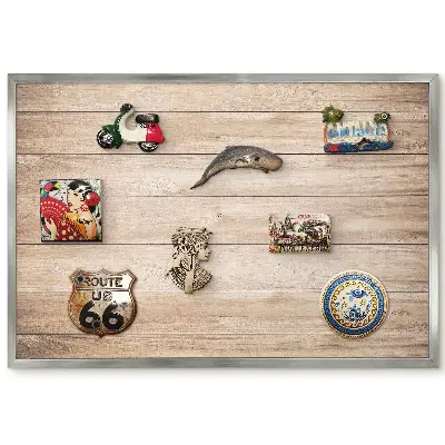 Panneau magnétique décoratif motif planches de bois naturel