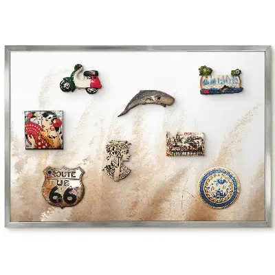 Panneau pour aimants souvenirs motif plumes d'herbe éthérées beige