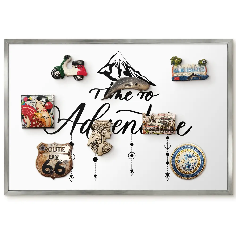 Tableau magnétique avec cadre et motif de montagne élégant