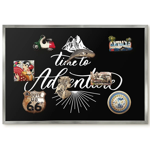 Panneau pour aimants souvenirs avec motif de montagne et typographie élégante