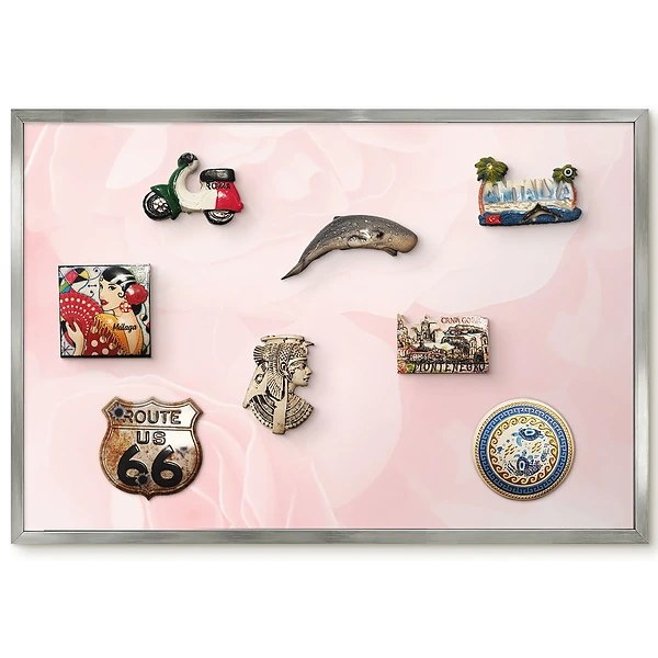 Panneau pour aimants souvenirs motif fleurs délicates rose