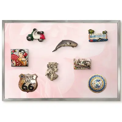 Panneau pour aimants souvenirs motif fleurs délicates rose
