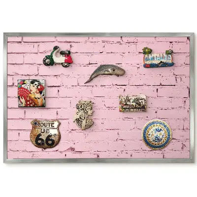 Panneau pour aimants souvenirs motif briques roses sans décoration