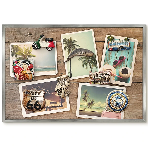 Panneau pour aimants souvenirs style cartes postales rétro tropicales