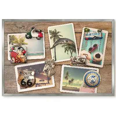 Panneau pour aimants souvenirs style cartes postales rétro tropicales