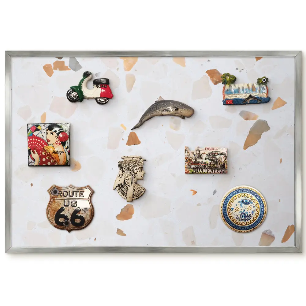 Tableau magnétique encadré mosaïque aux teintes chaudes