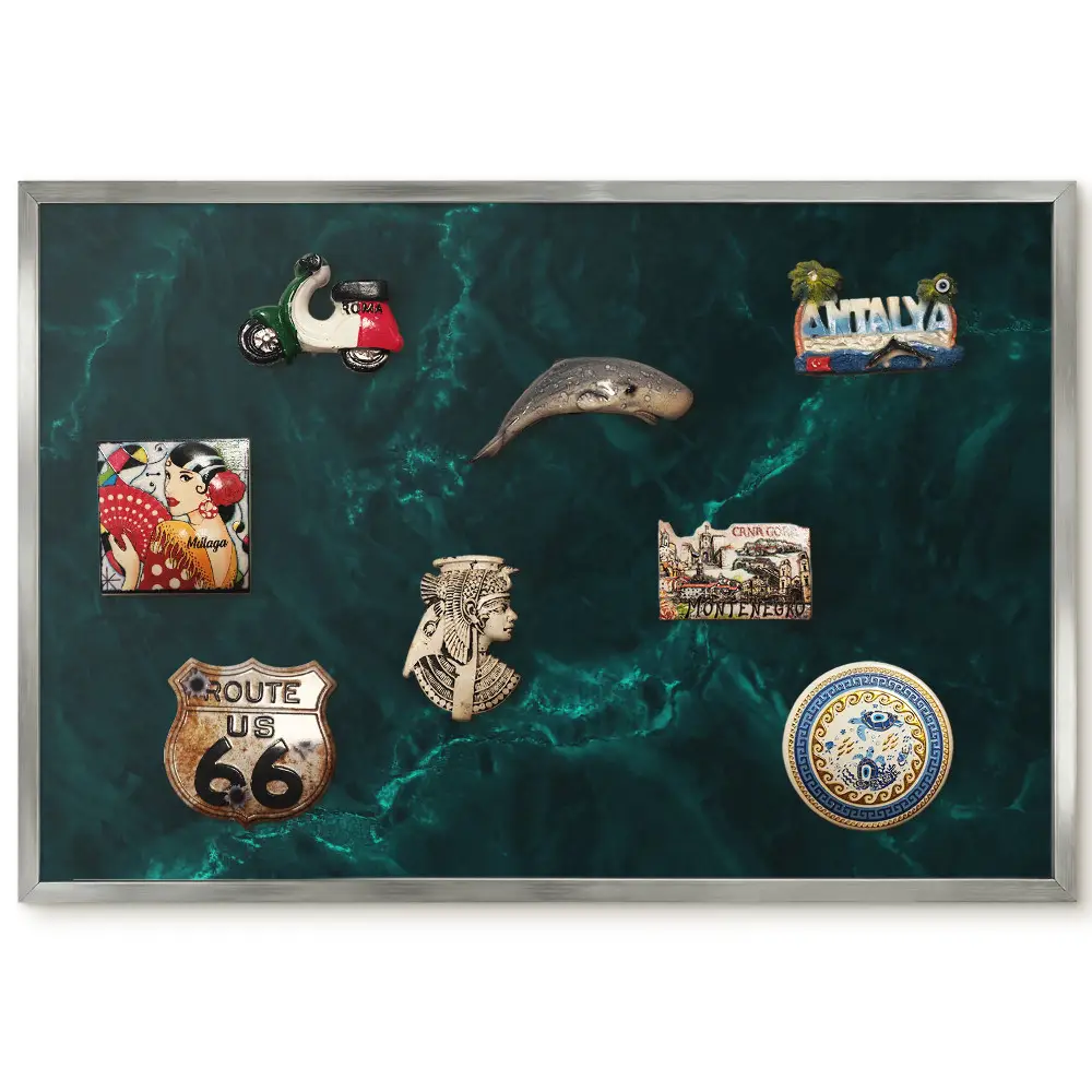 Panneau pour aimants souvenirs motif marbre vert