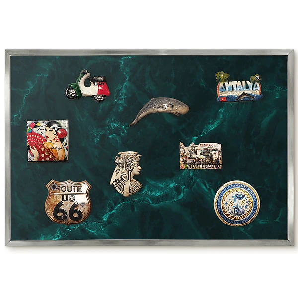Panneau pour aimants souvenirs motif marbre vert