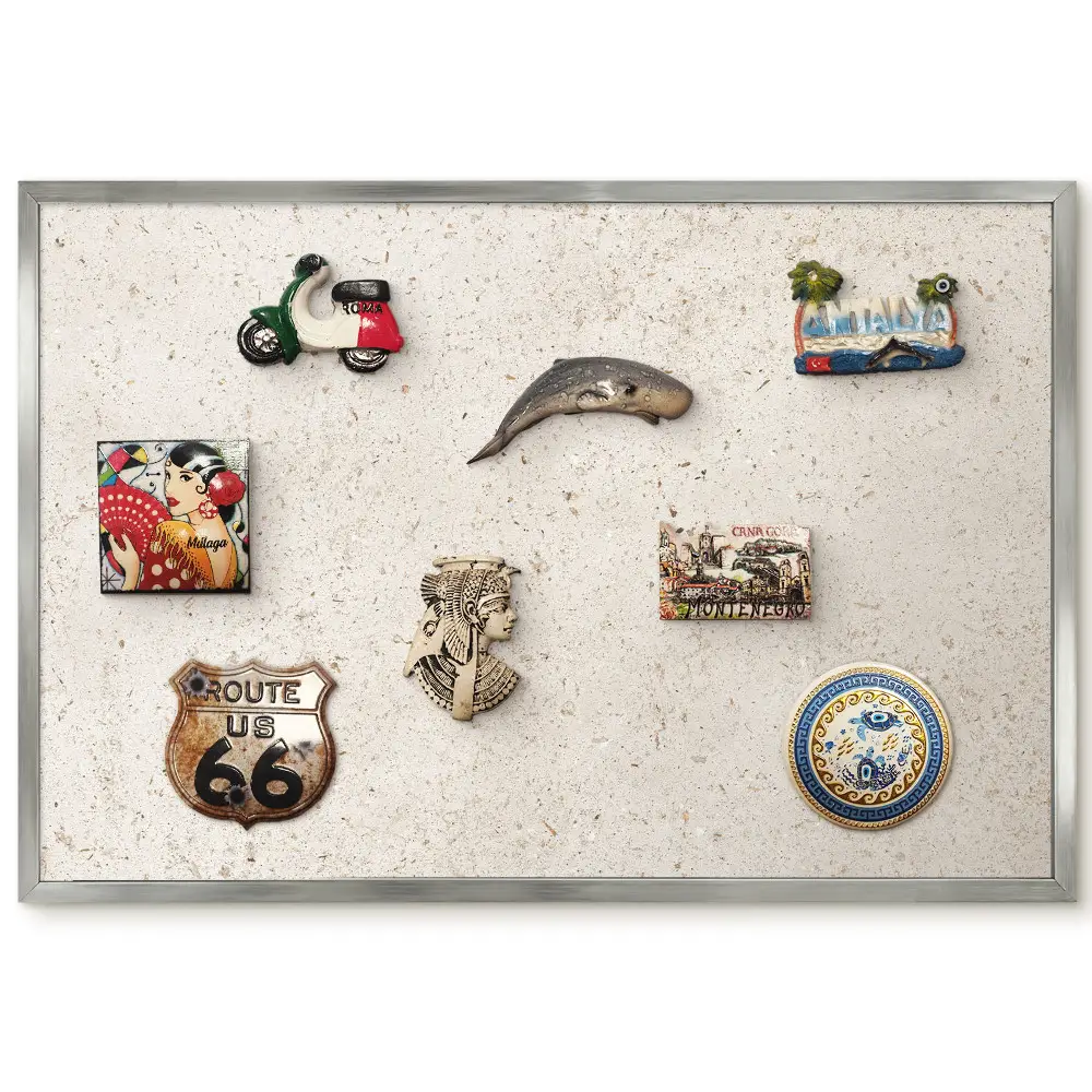 Panneau pour aimants souvenirs à motif texturé beige subtil