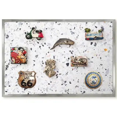 Panneau pour aimants souvenirs motif pierre noir et blanc