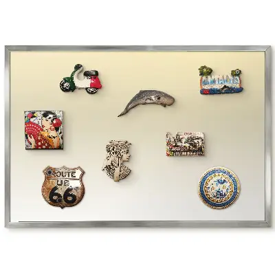 Tableau magnétique encadré motif dégradé beige crème délicat