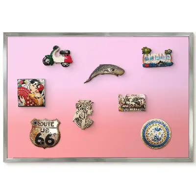 Tableau magnétique encadré motif dégradé rose et saumon
